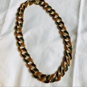 Enamel on metal necklace 17.5” long. Unused cond.